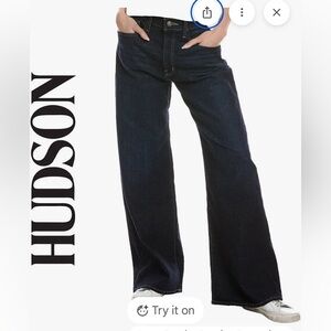New Hudson Wide Leg Jean Size 27 Jolene Dark Blue Stretchy Back To School